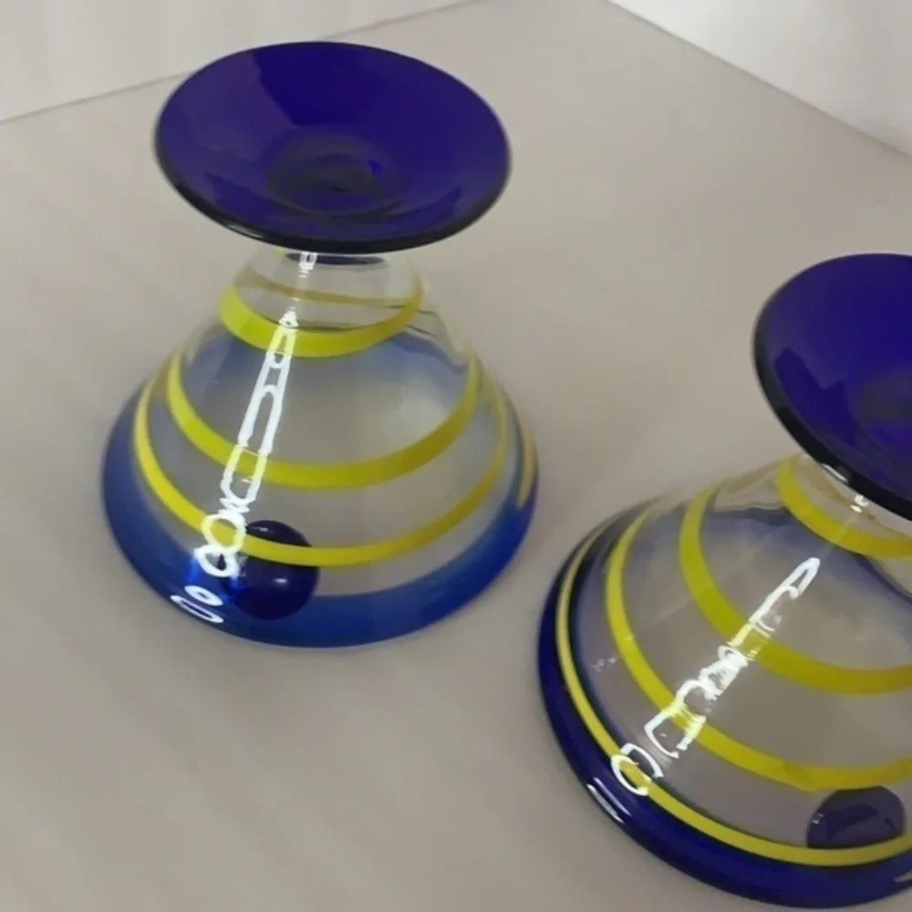 MARTINI GLASSES ART HAND BLOWN GLASSES